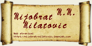 Mijobrat Milatović vizit kartica